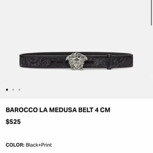 Versace Black Leather Belt with Medusa Emblem